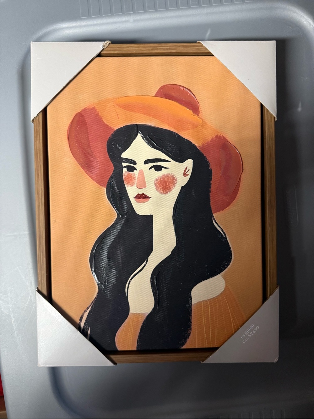 Michaels Peach and Black Woman Portrait Canvas